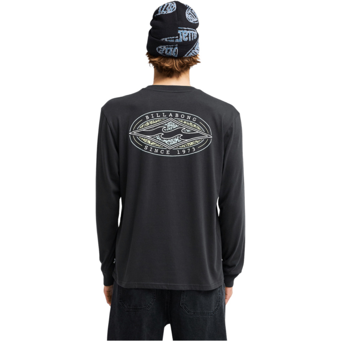 2026 Billabong Mens Diamond Vision Long Sleeve T-Shirt EBYZT00626 - Washed Black